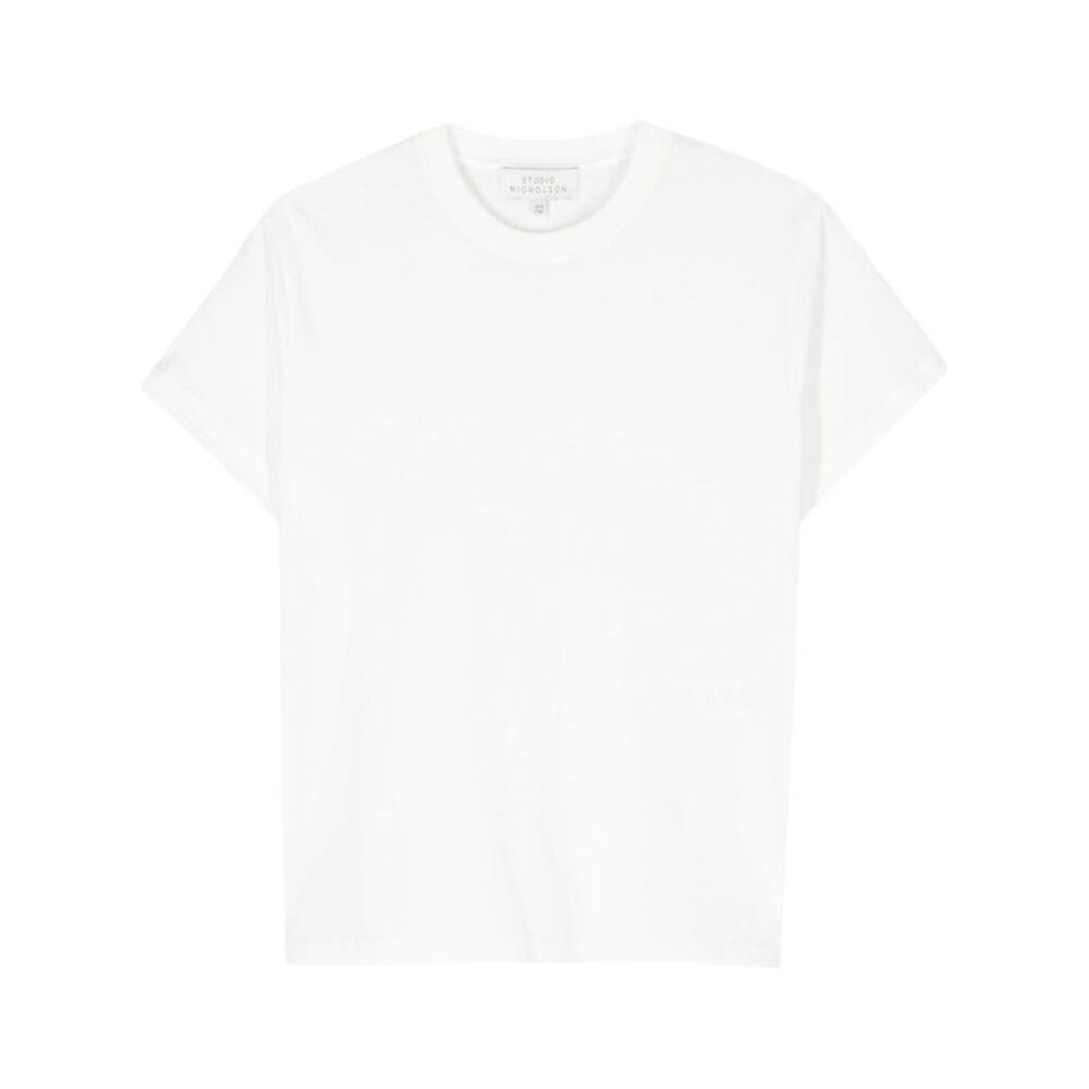 STUDIO NICHOLSON Essential Crew Neck Cotton Jersey T-Shirt Women WHITE T-Shirts